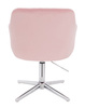HR190CROSS Púder Rózsaszín Modern Velúr Szék Krómozott lábbal