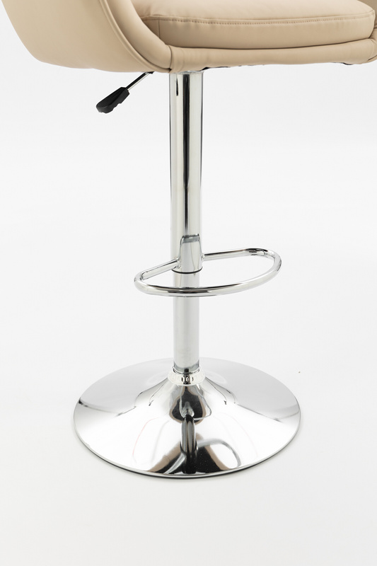 HR2055W Krémszínű Modern Műbőr Szék Krómozott lábbal