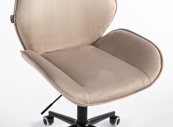 HR350K Latte modern velúr szék fekete lábbal