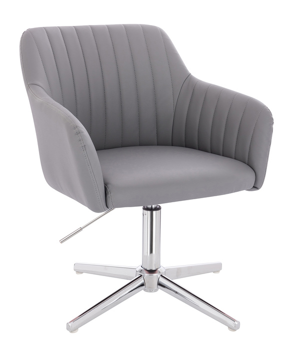 HC190CROSS Szürke Modern Műbőr Szék Krómozott lábbal