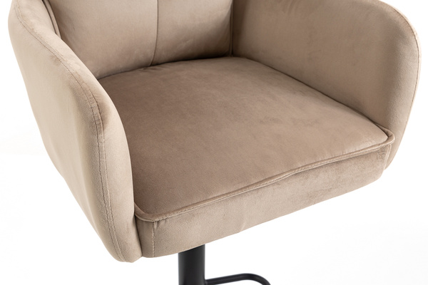 HR250W Latte modern velúr szék fekete lábbal