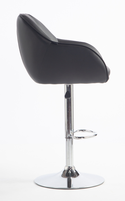 HR2055W Fekete Modern Műbőr Szék Krómozott lábbal