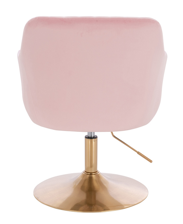 HR190N Púder Rózsaszín Modern Velúr Szék Arany lábbal