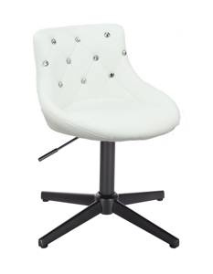 HC931CROSS Fehér modern műbőr szék fekete lábbal