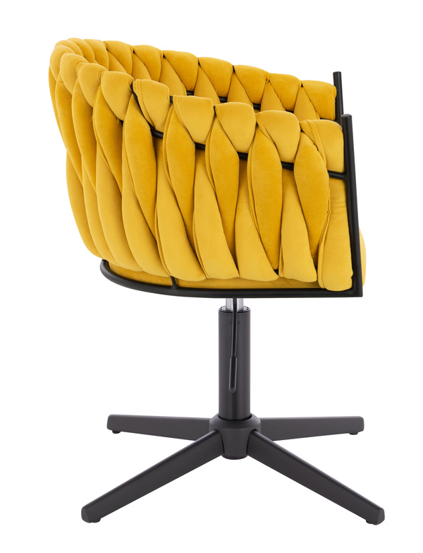 HR750CROSS Sárga Modern Velúr Szék Fekete lábbal
