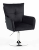 HR250N Fekete modern velúr szék krómozott lábbal