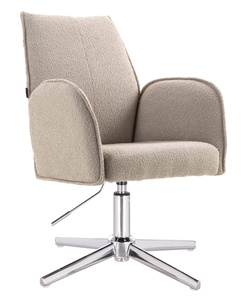 HR280CROSS Latte modern boucle szék krómozott lábbal