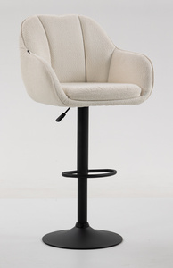 HR2055W Krémszínű Modern Boucle Szék Fekete lábbal