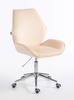 HR350K Krémszínű modern velúr szék krómozott lábbal