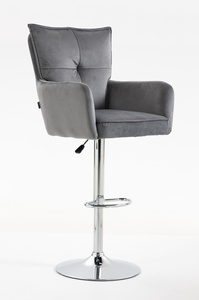 HR250W Grafit modern velúr szék krómozott lábbal