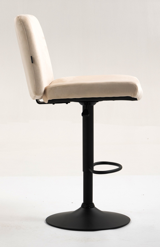 HR150W Krémszínű Modern Velúr Szék Fekete lábbal
