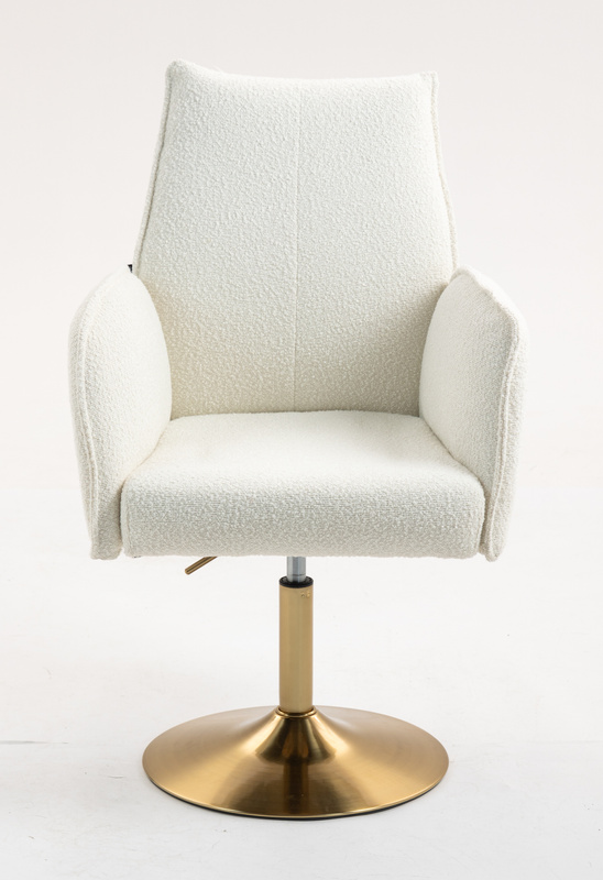 HR280N Krémszínű modern boucle szék arany lábbal