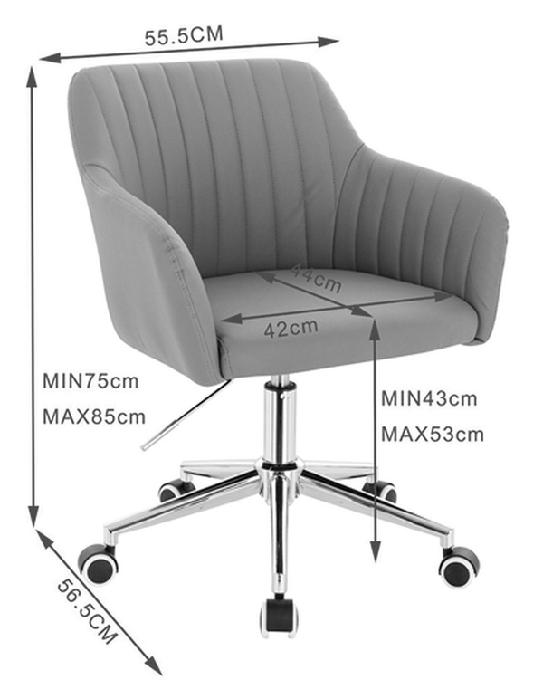 HC190N Fekete Modern Műbőr Szék Krómozott lábbal