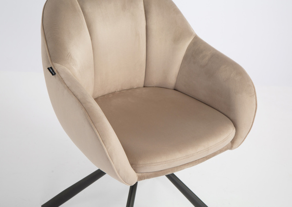 HR2055 CSILLAGLÁB Latte Modern Velúr Szék Fekete lábbal