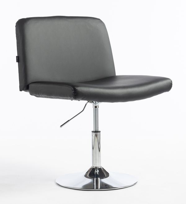 HR150N Fekete Modern Műbőr Szék Krómozott lábbal