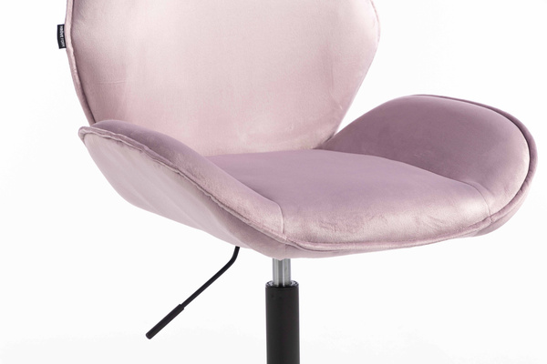 HR350CROSS Halványlila modern velúr szék fekete lábbal