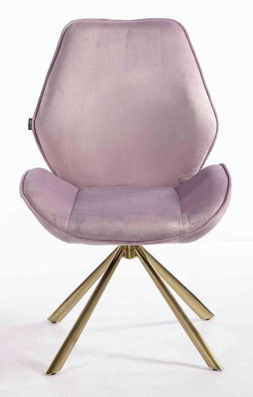 HR350 CSILLAGLÁB Halványlila modern velúr szék arany lábbal