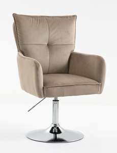 HR250N Latte modern velúr szék krómozott lábbal