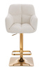 HR550KW Krémszínű modern boucle  szék arany lábbal