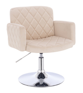 HR802N Krémszínű Modern Velúr Szék Krómozott lábbal