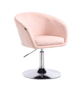HR8326N Rózsaszín modern velúr szék krómozott lábbal