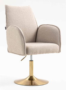 HR280N Latte modern boucle szék arany lábbal