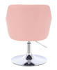 HC190N Rózsaszín Modern Műbőr Szék Krómozott lábbal