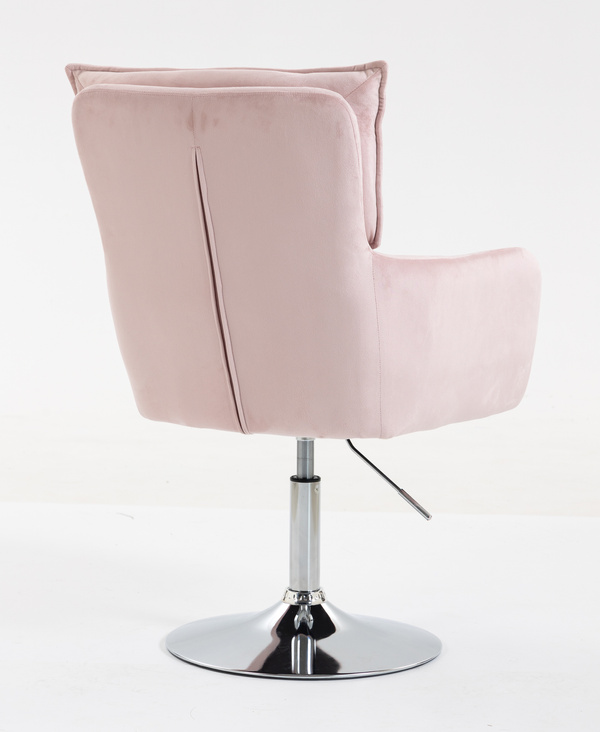 HR250N Púder Rózsaszín modern velúr szék krómozott lábbal