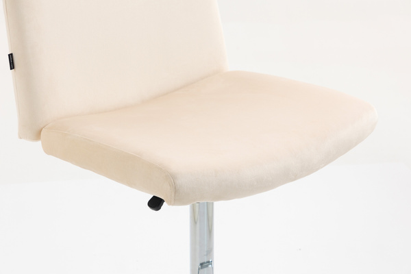 HR150W Krémszínű Modern Velúr Szék Krómozott lábbal