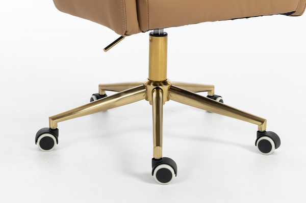 HR250K Karamell Színű Prémium Soft Műbőr Szék Arany Lábbal