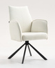 HR280 CSILLAGLÁB Krémszínű modern boucle szék fekete lábbal