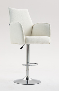 HR280W Krémszínű modern boucle szék krómozott lábbal