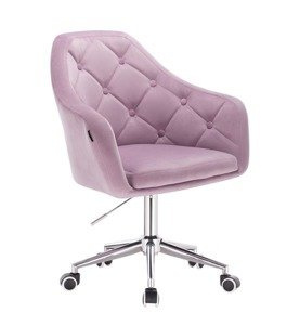 HR831CK Halványlila modern velúr szék krómozott lábbal