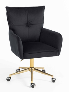 HR250K Fekete modern velúr szék arany lábbal