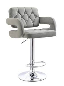 HR8403W Acél modern velúr szék krómozott lábbal