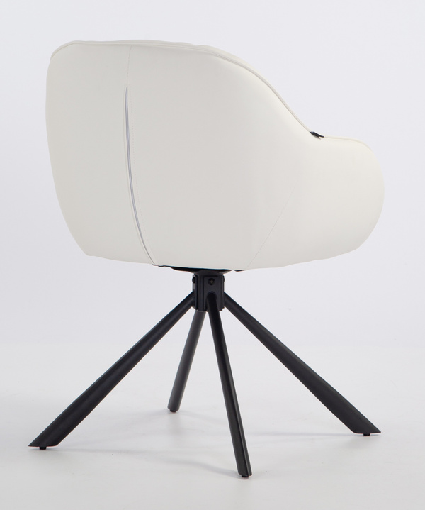 HR2055 CSILLAGLÁB Fehér Modern Műbőr Szék Fekete lábbal