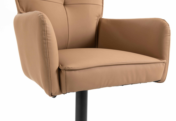 HR250W Karamell Színű Prémium Soft Műbőr Szék Fekete Lábbal