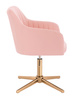 HC190CROSS Rózsaszín Modern Műbőr Szék Arany lábbal