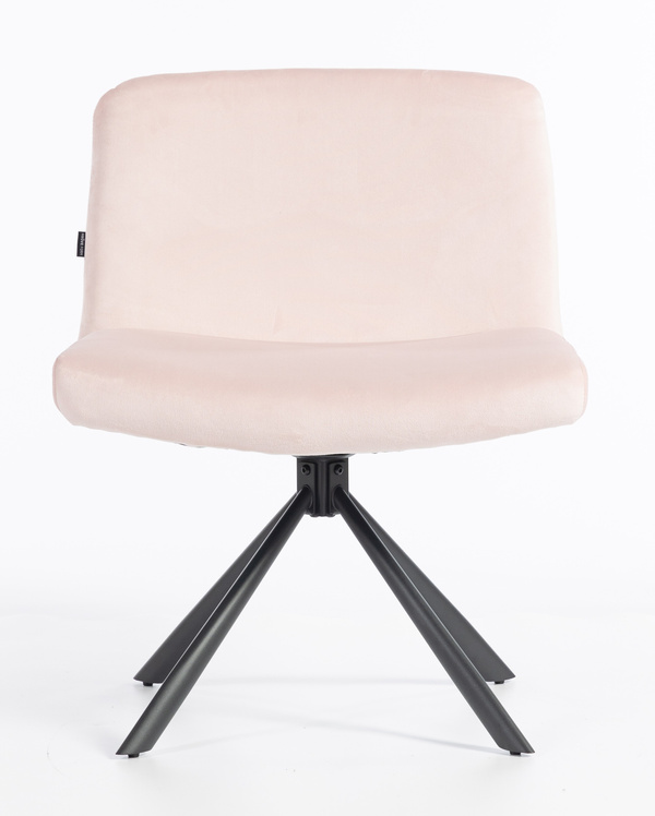 HR150 CSILLAGLÁB Púder Rózsaszín Modern Velúr Szék Fekete lábbal