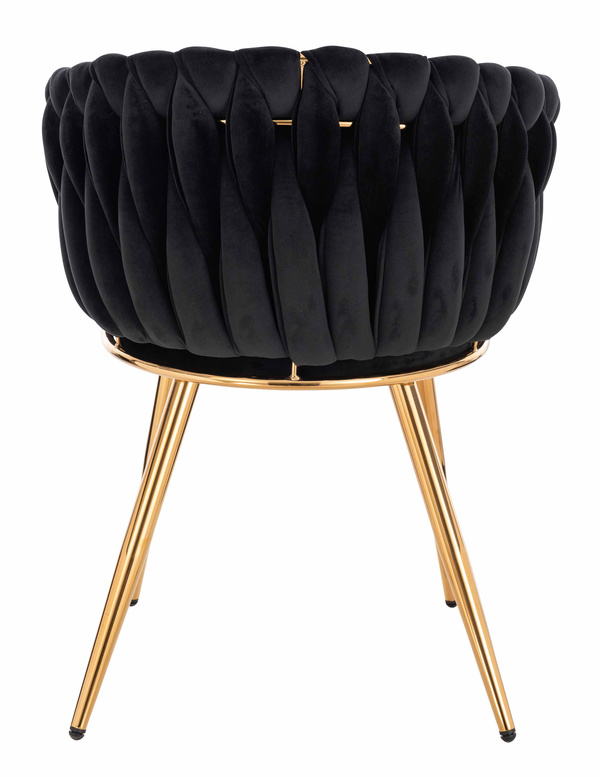 HR750 Szék Arany lábakkal Fekete velúr