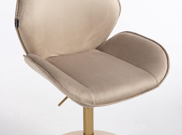 HR350N Latte modern velúr szék arany lábbal