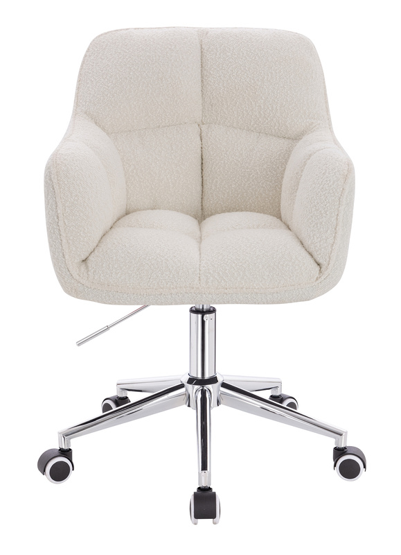 HR550K Krémszínű modern boucle szék krómozott lábbal