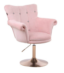 HR804CN Púderrózsaszín modern velúr szék arany lábbal