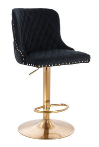 HR940W Fekete Modern Velúr Szék Arany lábbal