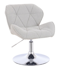 HR111N Szürke modern boucle  szék krómozott lábbal