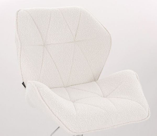 HR212KW Krémszínű modern boucle szék fekete lábbal