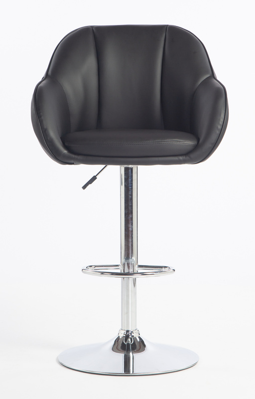 HR2055W Fekete Modern Műbőr Szék Krómozott lábbal