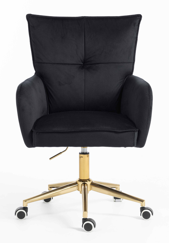 HR250K Fekete modern velúr szék arany lábbal