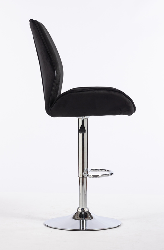 HR350W Fekete modern velúr szék krómozott lábbal