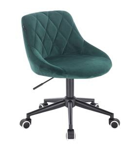 HR1054K Sötétzöld modern velúr szék fekete lábbal